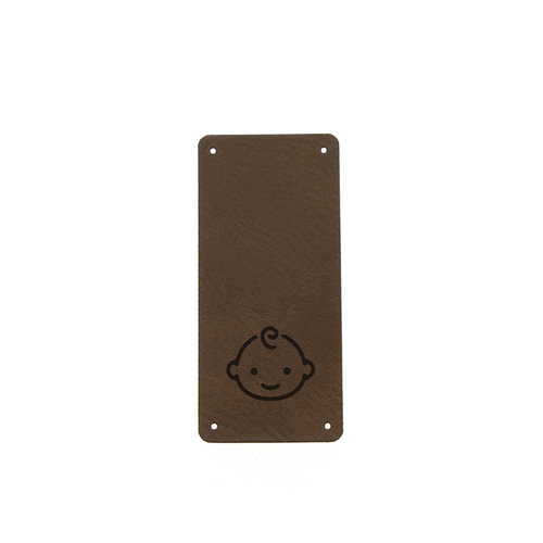 Leren Vouw Label 'Babyboy' 30x65mm 2 stuks Marlaine Leren Vouw Label 'Babyboy' 30x65mm 2 stuks