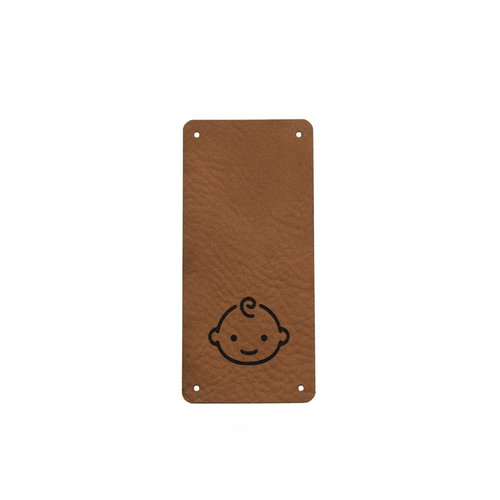 Leren Vouw Label 'Babyboy' 30x65mm 2 stuks Marlaine Leren Vouw Label 'Babyboy' 30x65mm 2 stuks