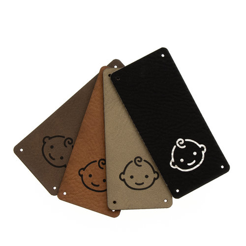 Leren Vouw Label 'Babyboy' 30x65mm 2 stuks Marlaine Leren Vouw Label 'Babyboy' 30x65mm 2 stuks