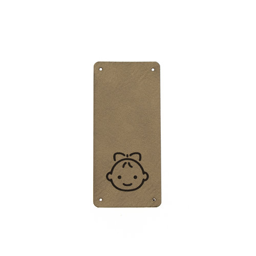Leren Vouw Label 'Babygirl' 30x65mm 2 stuks Marlaine Leren Vouw Label 'Babygirl' 30x65mm 2 stuks