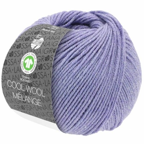 Lana Grossa Cool Wool Melange GOTS 0101 Kleur: Lila gevlekt