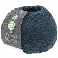 Lana Grossa Cool Wool Melange GOTS 0111 Kleur: Zwart blauw gevlekt