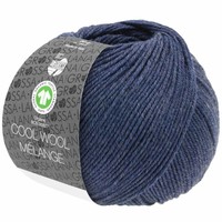 Lana Grossa Cool Wool Melange GOTS 0112 Kleur: Donkerblauw gevlekt