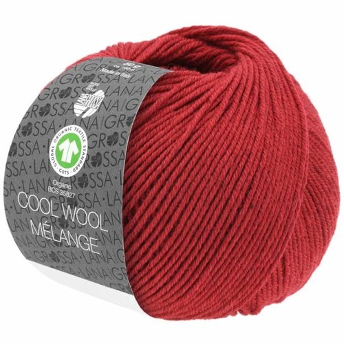 Cool Wool Melange GOTS 0115 Kleur: Rood gevlekt Lana Grossa Cool Wool Melange GOTS 0115 Kleur: Rood gevlekt