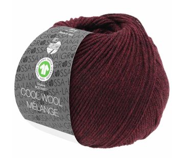 Lana Grossa Cool Wool Melange GOTS 0119 Kleur: Donker rood gevlekt