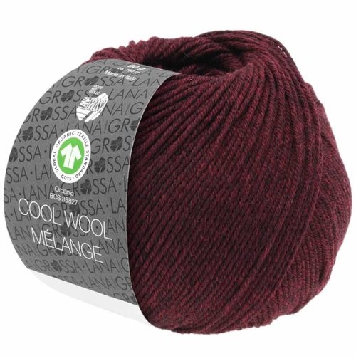 Cool Wool Melange GOTS 0119 Kleur: Donker rood gevlekt Lana Grossa Cool Wool Melange GOTS 0119 Kleur: Donker rood gevlekt