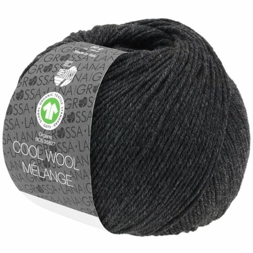 Lana Grossa Cool Wool Melange GOTS 0120 Kleur: Antraciet gevlekt