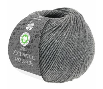 Lana Grossa Cool Wool Melange GOTS 0121 Kleur: Donkergrijs gevlekt