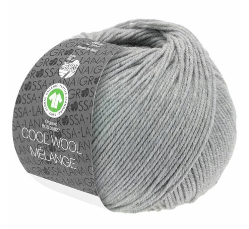 Lana Grossa Cool Wool Melange GOTS 0122 Kleur: Lichtgrijs gevlekt