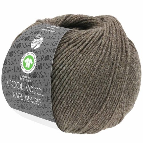 Cool Wool Melange GOTS 0124 Kleur: Grijs bruin gevlekt Lana Grossa Cool Wool Melange GOTS 0124 Kleur: Grijs bruin gevlekt