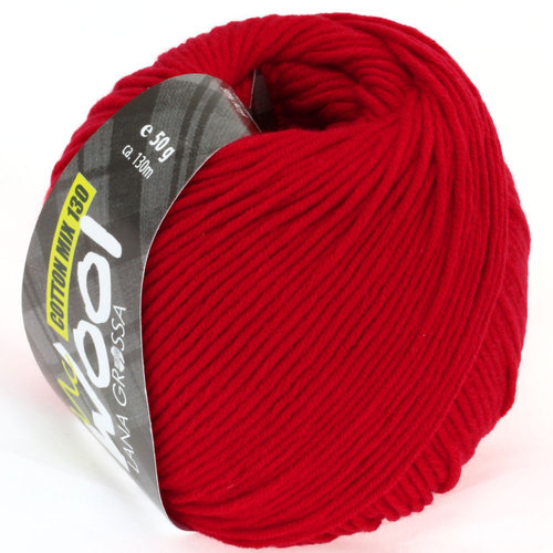 MC Wool Cotton Mix 130 nr.103 Kleur: Rood Lana Grossa MC Wool Cotton Mix 130 nr.103 Kleur: Rood