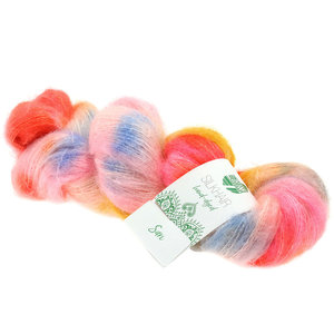 Silkhair Hand-Dyed nr.603 Kleur: Sari Oranje-Roze-Geel-Hemelsblauw