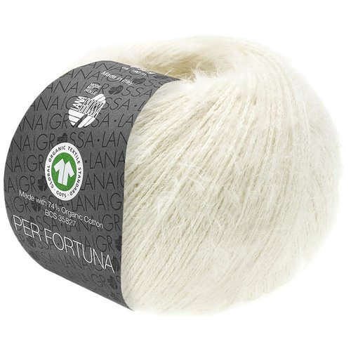 Lana Grossa Per Fortuna GOTS 008 Kleur: Ecru