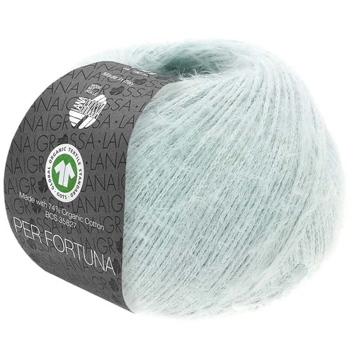 Per Fortuna GOTS 018 Kleur: IJs Blauw Lana Grossa Per Fortuna GOTS 018 Kleur: IJs Blauw