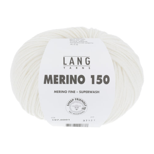 Lang Yarns Merino 150 001 Kleur: Wit Lang Yarns Lang Yarns Merino 150 001 Kleur: Wit