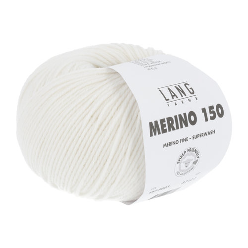 Lang Yarns Merino 150 001 Kleur: Wit Lang Yarns Lang Yarns Merino 150 001 Kleur: Wit