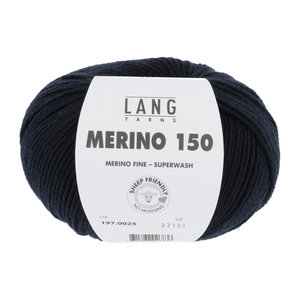 Lang Yarns Merino 150 025 Kleur: Nacht Blauw