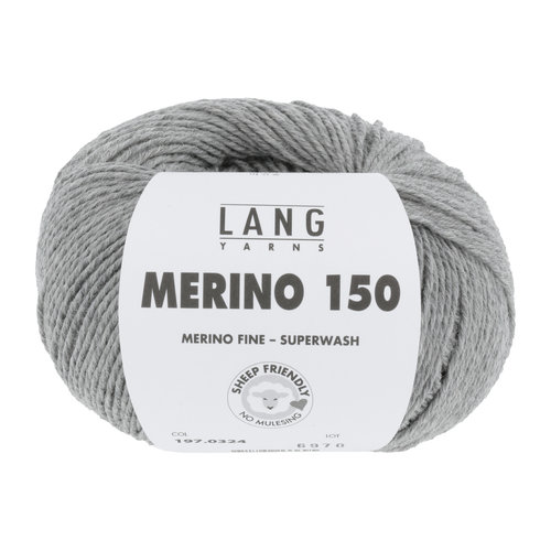 Lang Yarns Merino 150 324 Kleur: Grijs melange Lang Yarns Lang Yarns Merino 150 324 Kleur: Grijs melange