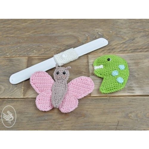 Haakpatroon Klaparmband Dino en Vlinder Download Durable Haakpatroon Klaparmband Dino en Vlinder Download