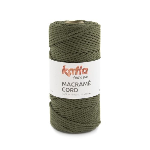 Katia Macrame Cord Twisted 5mm 117 Kleur: Leger groen Katia Katia Macrame Cord Twisted 5mm 117 Kleur: Leger groen