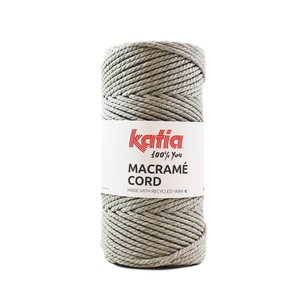 Katia Macrame Cord Twisted 5mm 102 Kleur: Lichtgrijs