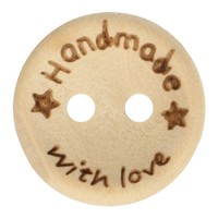 Knoop Handmade with love met sterretjes Huismerk Knoop Handmade with love met sterretjes