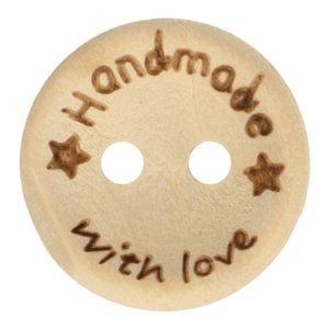 Knoop Handmade with love met sterretjes