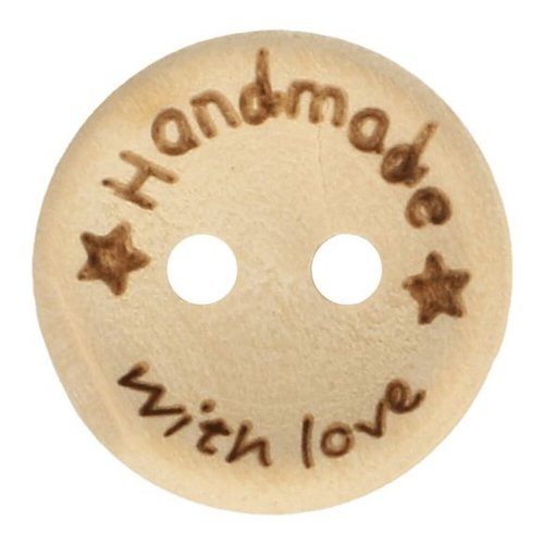 Knoop Handmade with love met sterretjes Huismerk Knoop Handmade with love met sterretjes