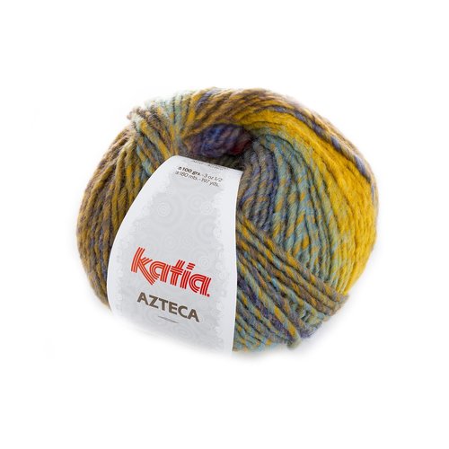 Katia Azteca nr.7866 Kleur: Groen-Mosterdgeel-Roestbruin-Blauw-Bruin