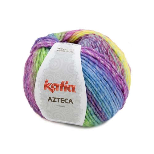 Katia Azteca nr.7871 Kleur: Oranje-Fuchsia-Groen-Blauw-Lila