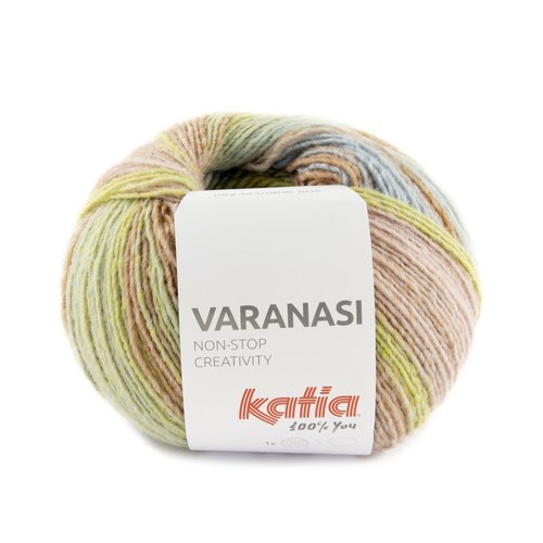 Katia Varanasi nr.304 Kleur: Lichtroze-Camel-Licht blauw