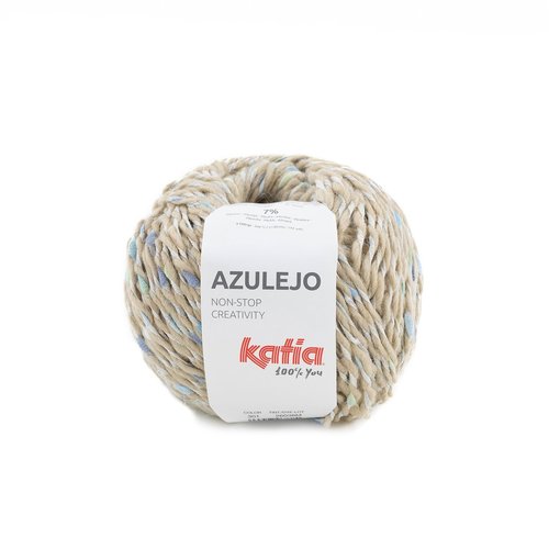 Katia Azulejo nr. 301 Kleur: Beige-Blauw-Geelgroen