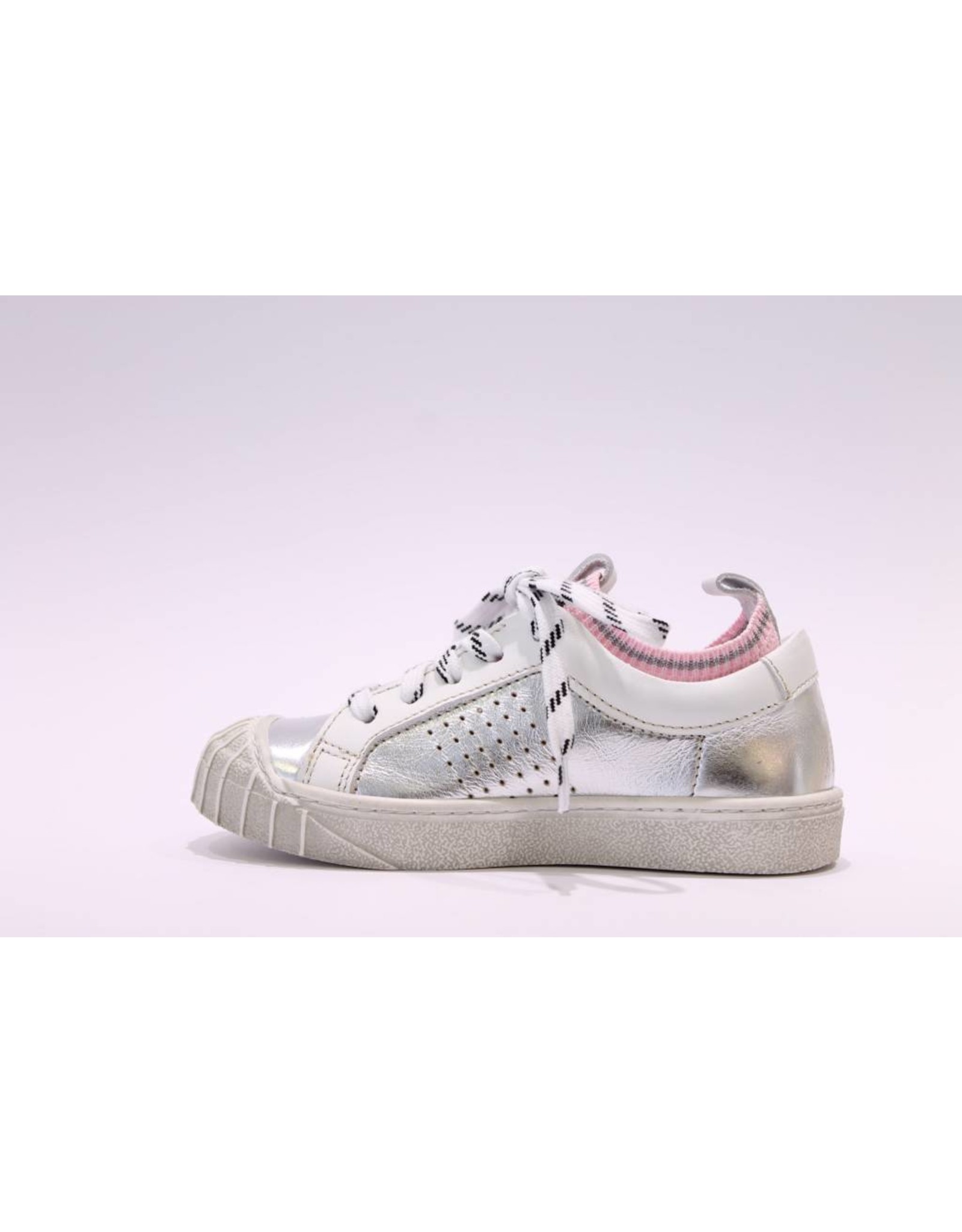 Momino sneaker zilver roze/sokje