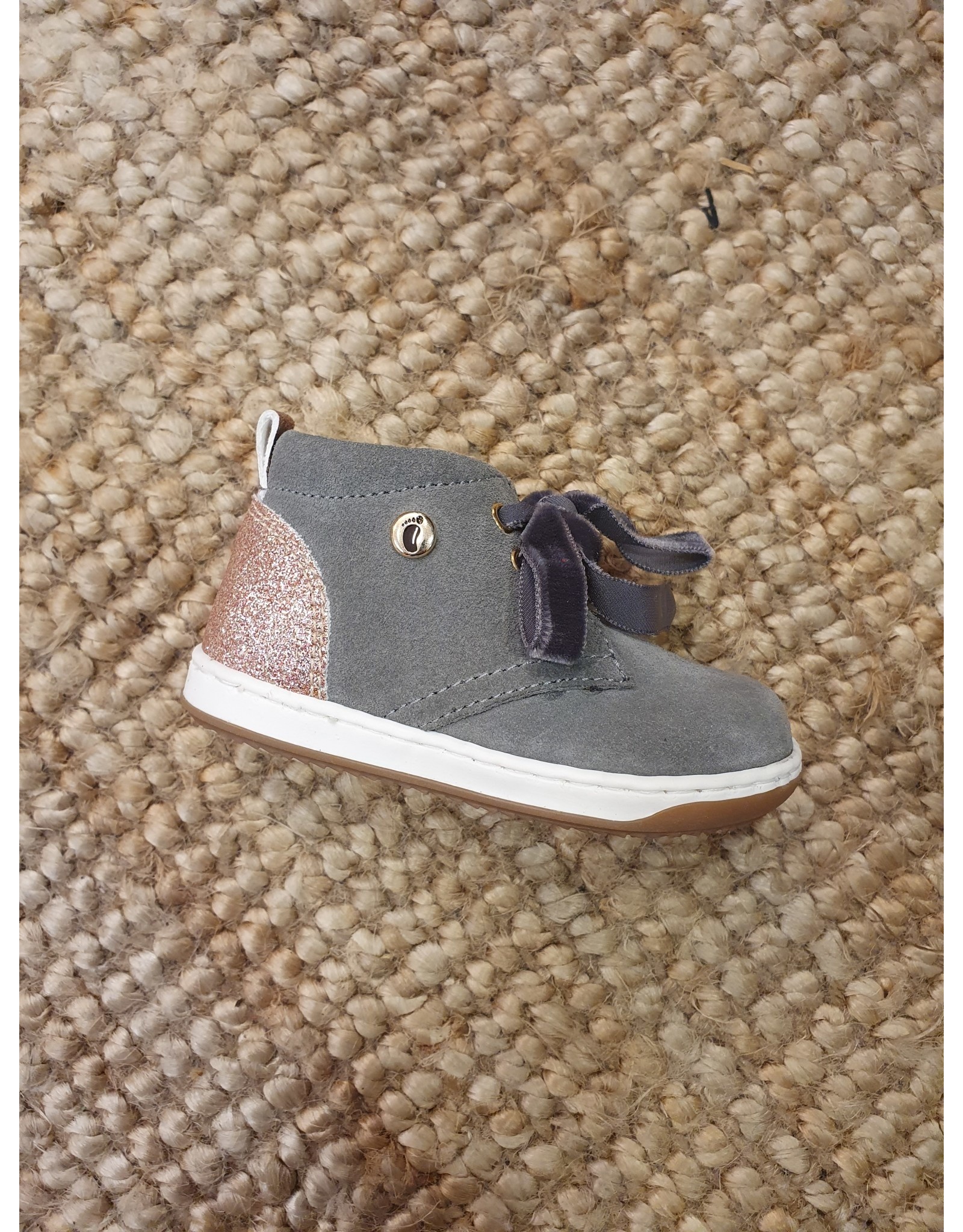 sneaker grijs/roze glitter - De Gele Veter