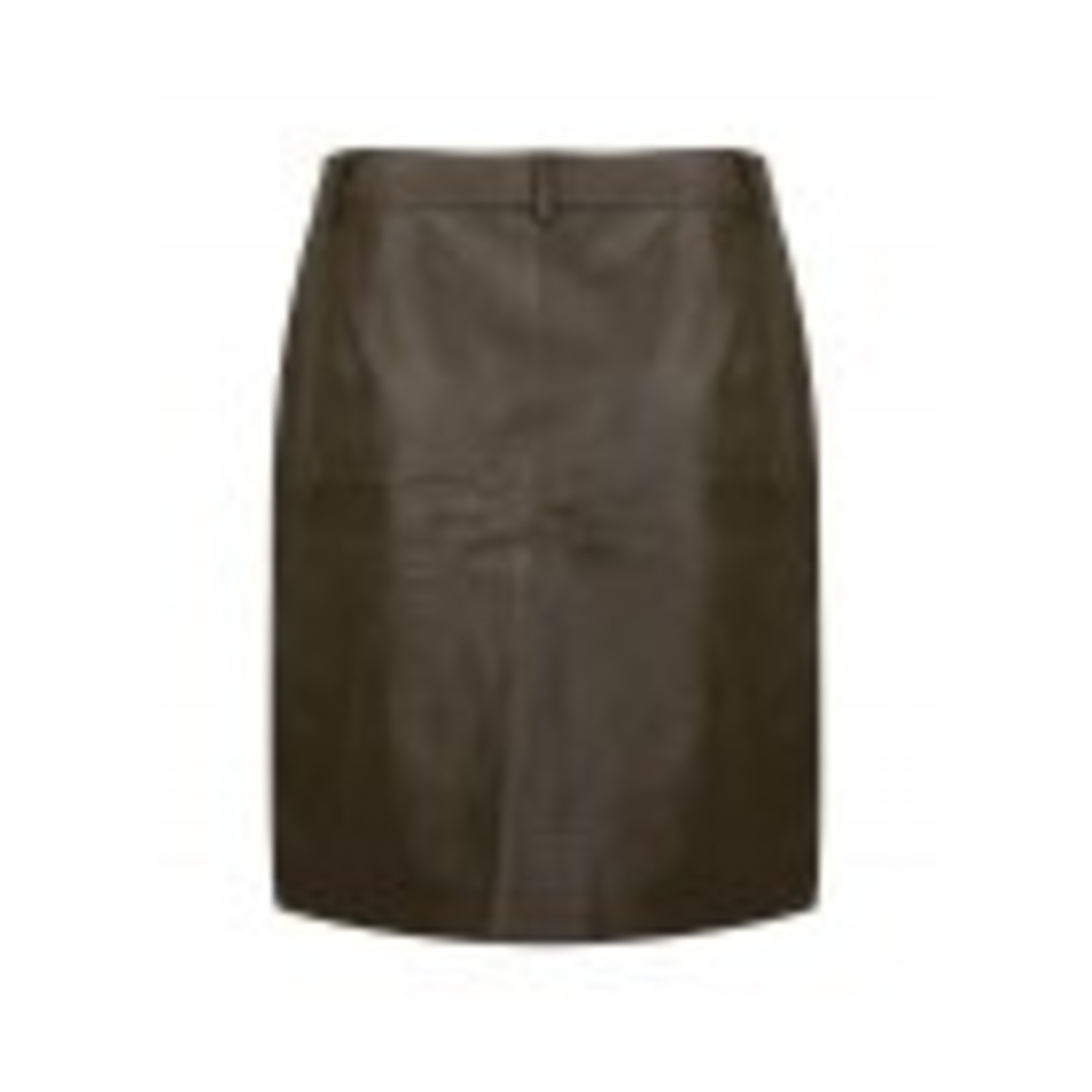 Mini skirt, faux leather, army kleur! Super stoer!