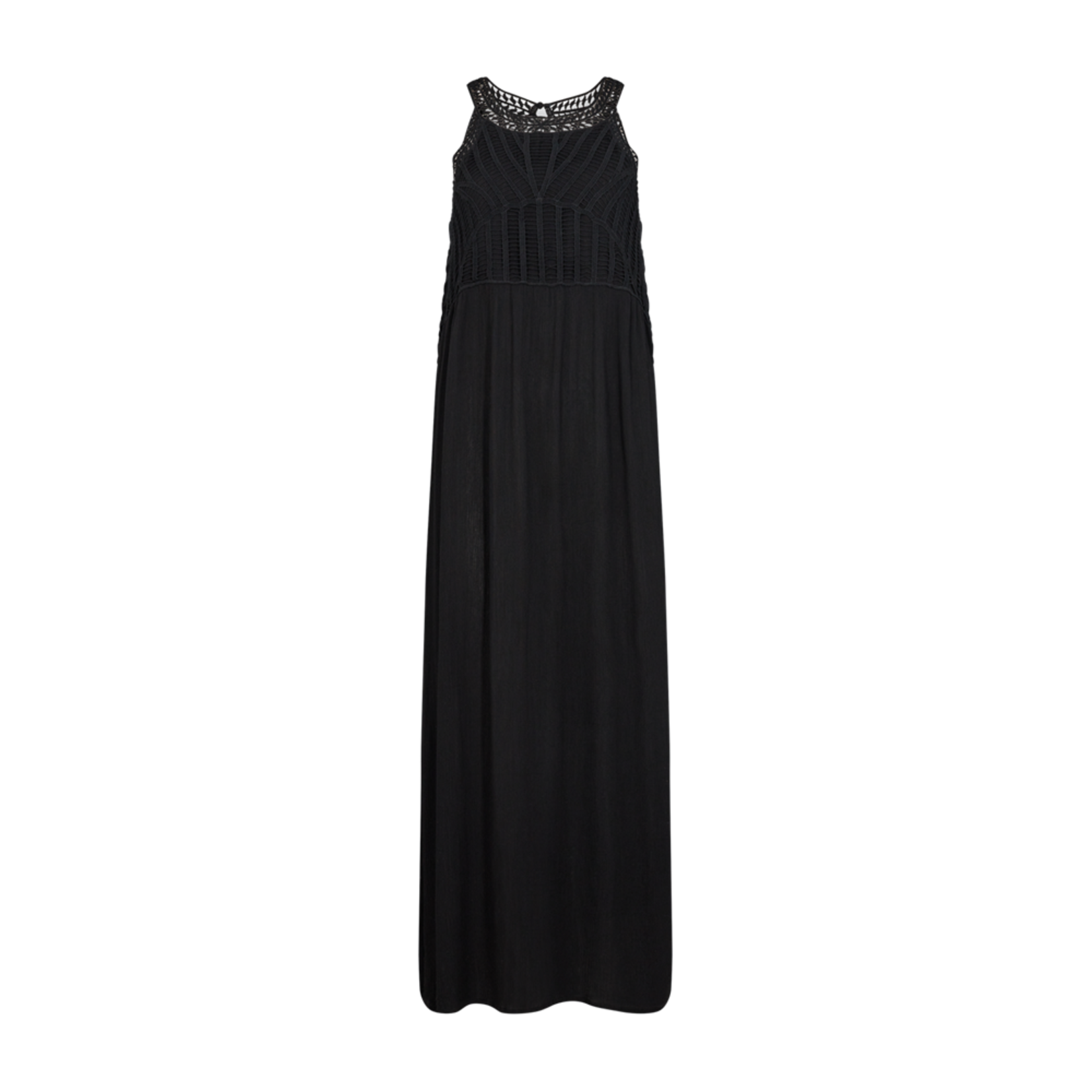 Free/quent Prachtig zwart lang kleed, met leuk detail bovenaan.