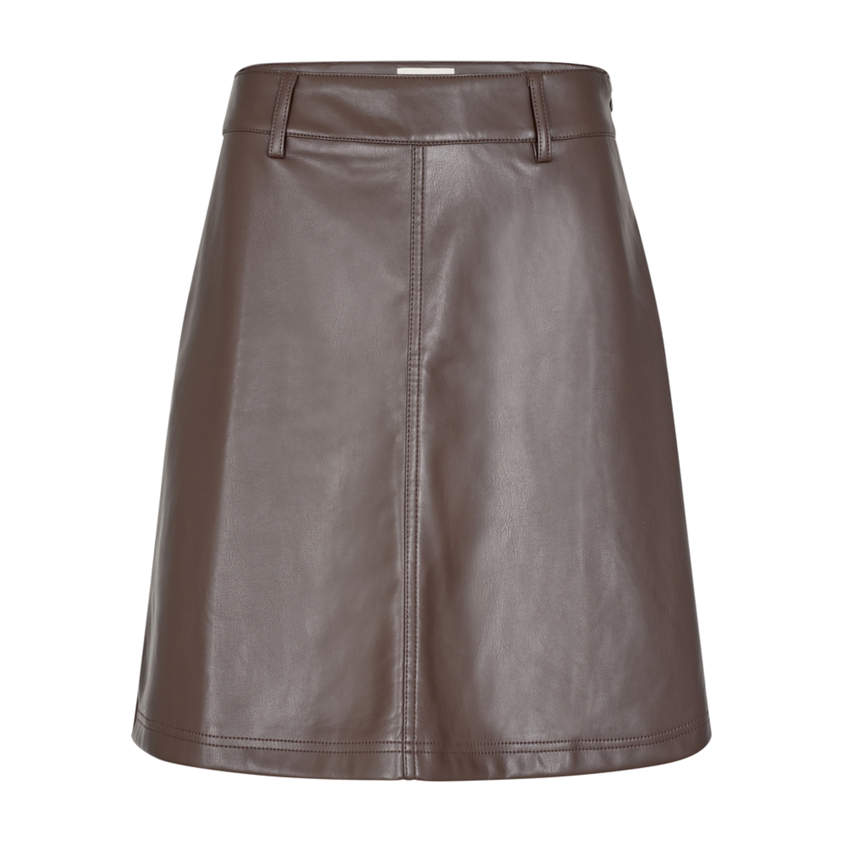 Free/quent Harley skirt: zacht leder, bruin.