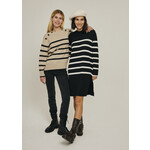Free/quent Midi dress, zwart en wit - Freequent Fashion
