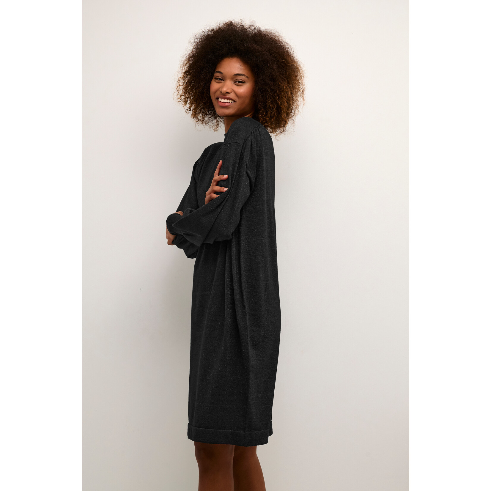 Kaffe Leuke knitwear dress met glinsters - zwart
