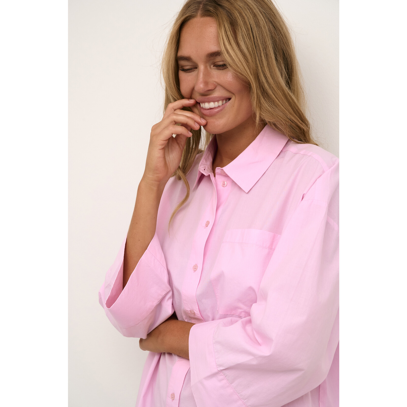 Kaffe Clothing Prachtige blouse, in een prachtig roze, wat oversized