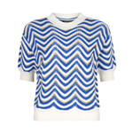 Ydence Knitted Top Josie Cobalt/off-white