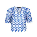 Ydence Top Lilian - blauwe broderie