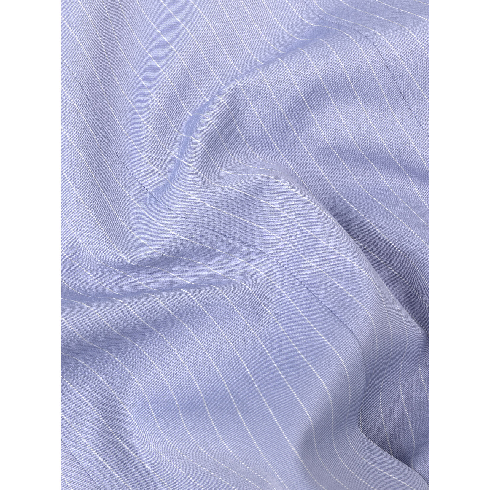 Ydence Broek met breder pijpen, valt soepel, licht blauw met krijtstreep