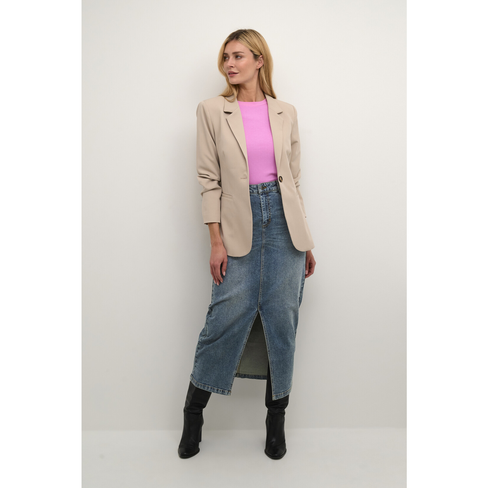 Kaffe Clothing Voor de denimfans, leuke maxi skirt