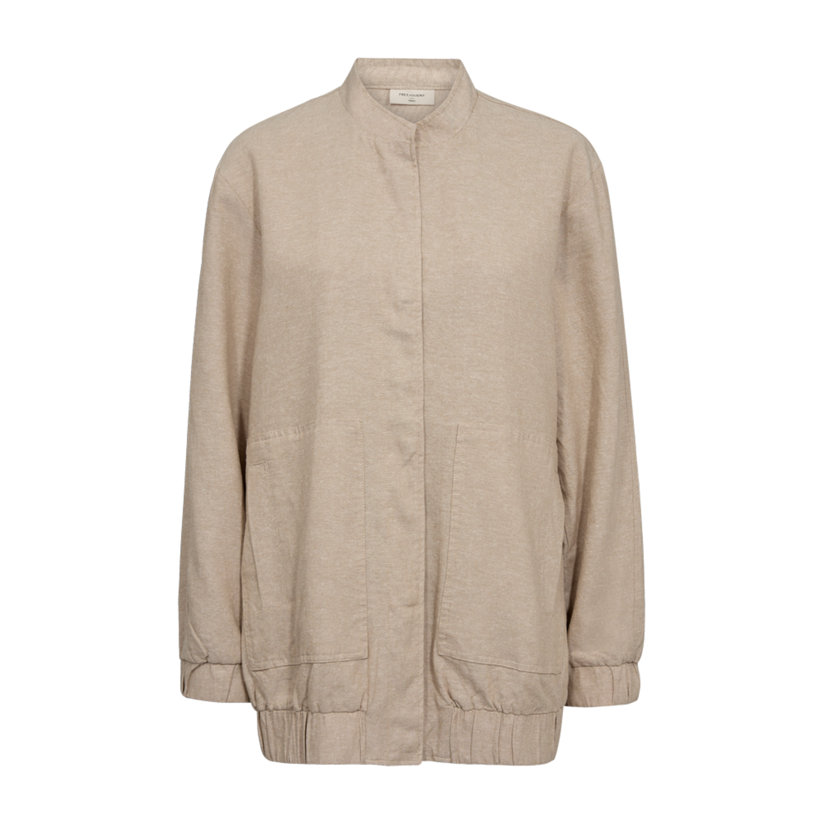 Free/quent Trendy jas: linnen, oversized, zandkleur