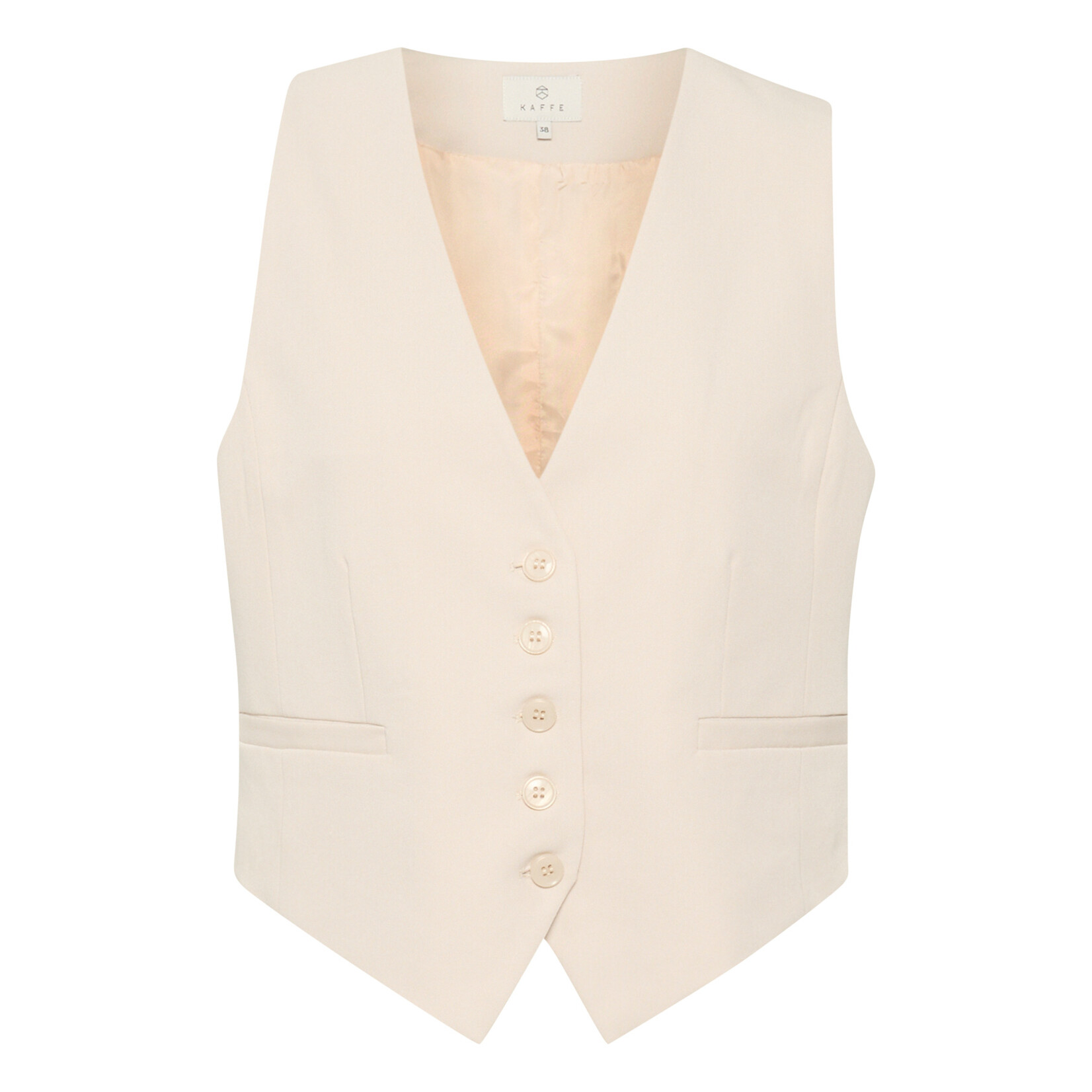 Kaffe Gilet jasje in beige, bestseller - in solden, laatste maatjes
