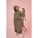Free/quent Lange rok, khaki - Freequent Fashion