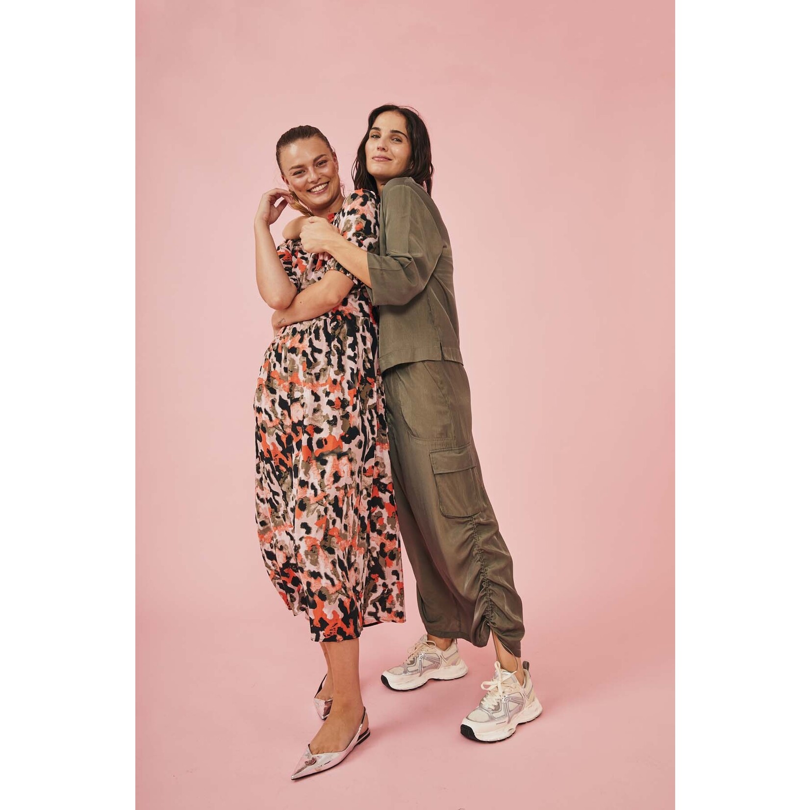 Free/quent Stoere lange rok, zachte stof, khaki