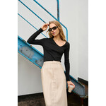 Kaffe Clothing Lange rok - beige met strepen - Kaffe Clothing