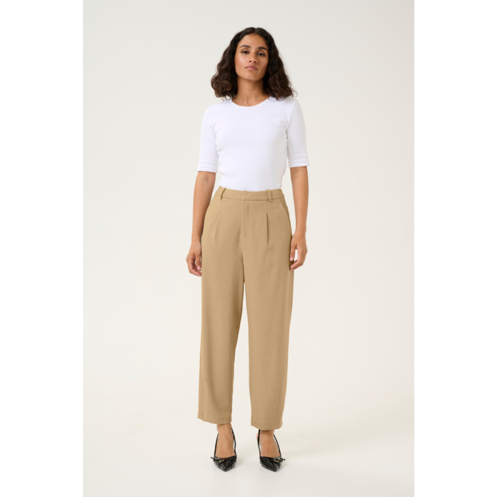 Kaffe Clothing Beige broek - chino pasvorm - 7/8ste